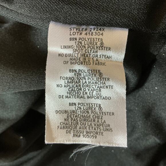 XSCAPE Glitter Knit Mini Fit and Flare Size 8 Black Iridescent Strappy Back - Picture 11 of 14